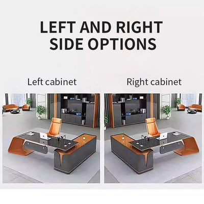 Modern Technology Boss Desk Lacquer Panel Piano Office Furniture Modular President Desk for Business  Luxury Office Furniture  b