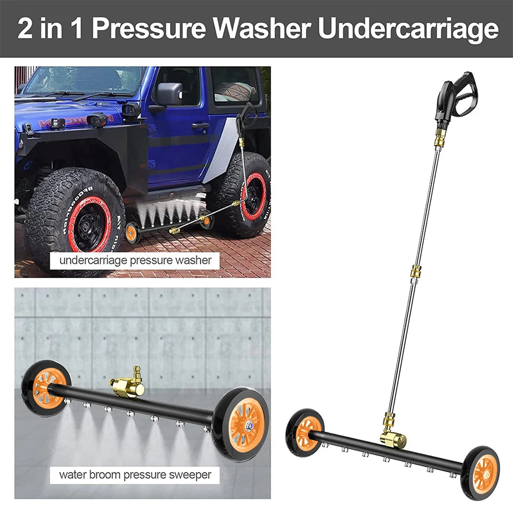 22 Inch Pressure Washer 1/4 Quick Connector Water Broom Under Car Chassis Floor Wash 4000 PSI Car Chassis High Pressure Washer