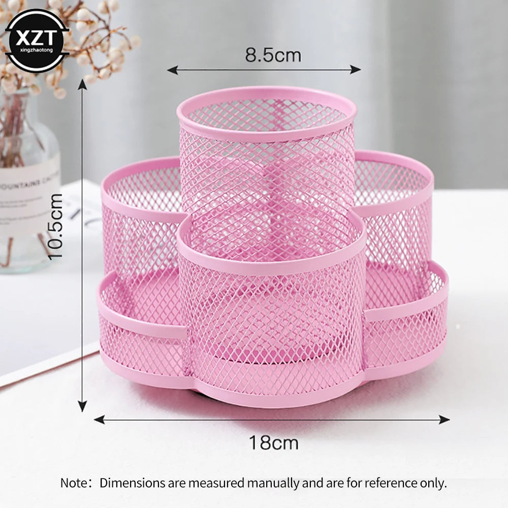 New Home Office Large Capacity Art Supply Space Saving 360 Degree Rotating 7 Compartments Pencil Holder Desk Organizer Workspace
