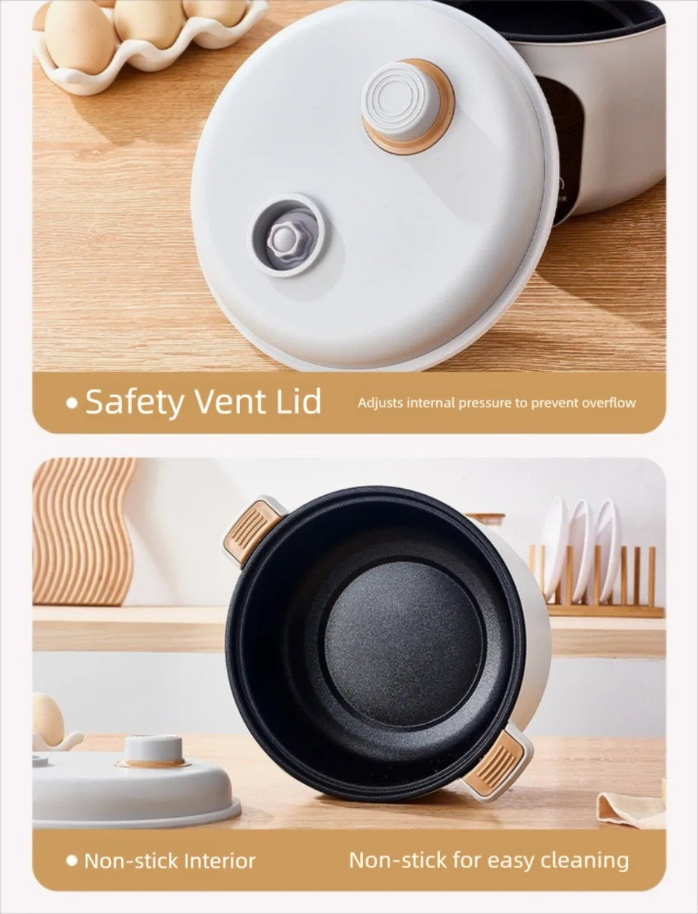 Easy 20cm Micro Pressure Cooker 2 L Non Stick Pressure Cooking Pot Quick Heating Anti-overflow Soup Stew Pot Household