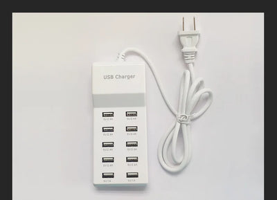 4/10-Ports USB Charging Station50W/10A Multi Port USB C Hub Charger for Cellphone Tablet Multiple Devices Extension Socket
