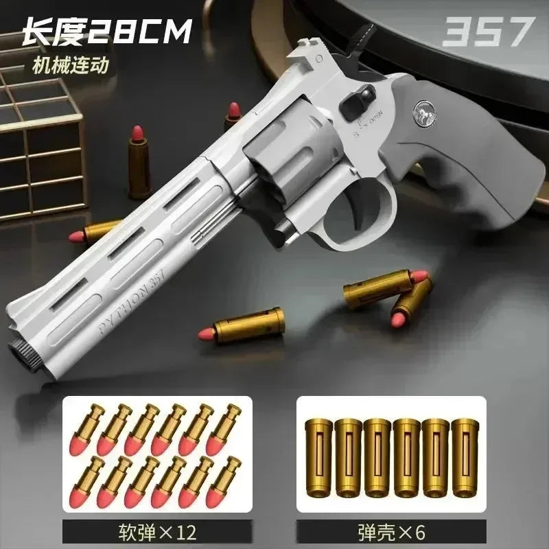 2025 Birthday Party Gift: ZP5 Wheel Soft Bullet Gun 357 Simulation Shooting Toy Pistol Adult Boy Children Soft Bullet Toy Gun