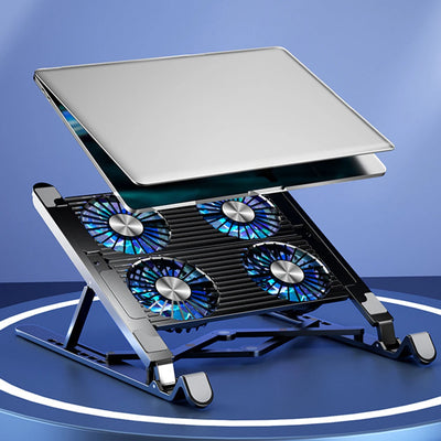 Laptop Cooling Pad with 2/4 Fans Foldable Gaming Laptop Cooler Fan RGB Silent Portable Laptop Holder for 11-17.3 Inch Notebook