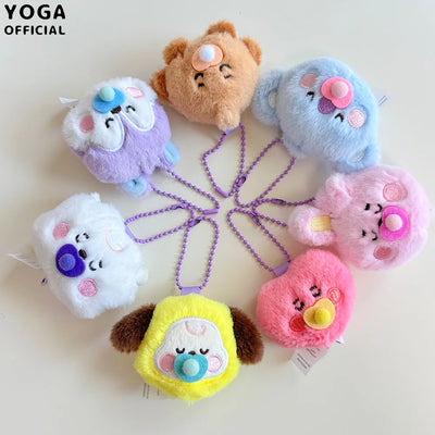2025 Anime New BT21 Plush Toy Fashion Cartoon Korean Popular Plush Toy Pendant Backpack Keychain Pendant Accessories Girl Gifts