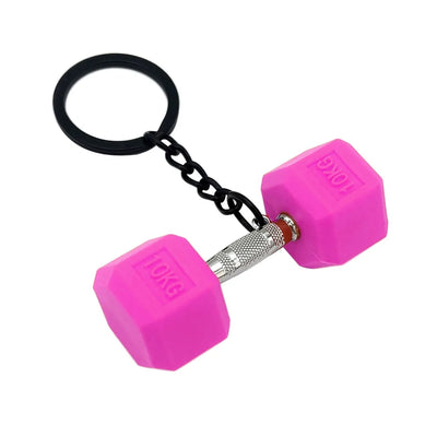 Gym Gifts DIY Barbell Keychain Gym Lovers PVC Charms Bags Keychain Kettlebell Dumbbell Pendant Keychain Jewelry Accessories