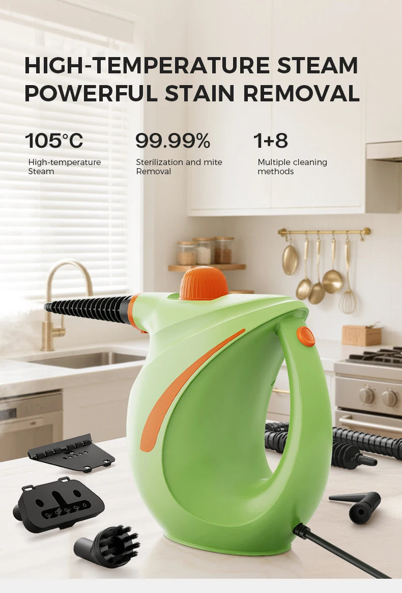 Pressurized Handheld Steam Cleaner for Home - Portable Multi-purpose High Pressure Deep Multi-surface Cleaning Steamer Machine