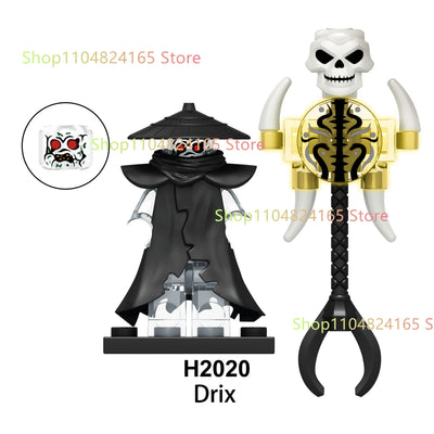 New Anime Cartoon TV Ninja Toy Dragons Rising Forbidden Five Nokt Rox Zarkt Drix Kur Ghost Face Bricks Building Blocks Kid Gifts