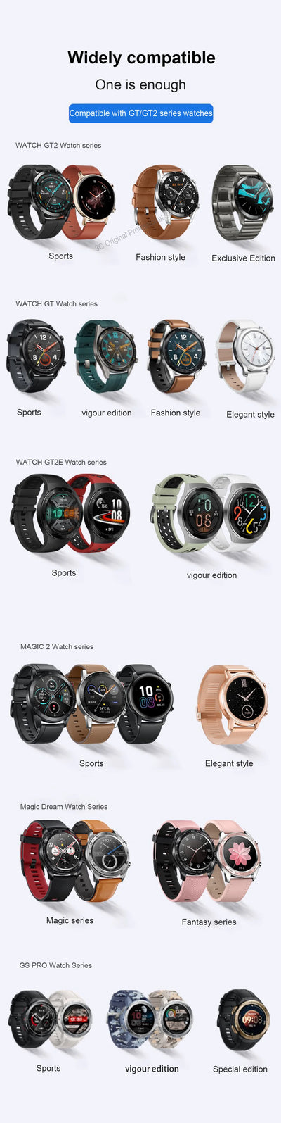 Smart Watch Dock Charger for Huawei Watch GT2 GT GT2e Honor Watch Magic 2 Magnetic Wireless USB C Fast Charging Cable Base
