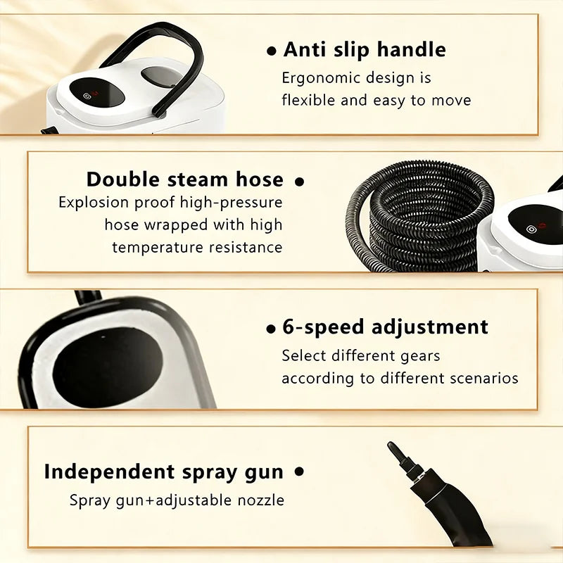 Screen Display High Temperature Steam Cleaner for Household Kitchen Range Hood Air Conditioner Fast Heating Compact Easy to Use