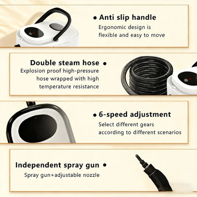 Screen Display High Temperature Steam Cleaner for Household Kitchen Range Hood Air Conditioner Fast Heating Compact Easy to Use