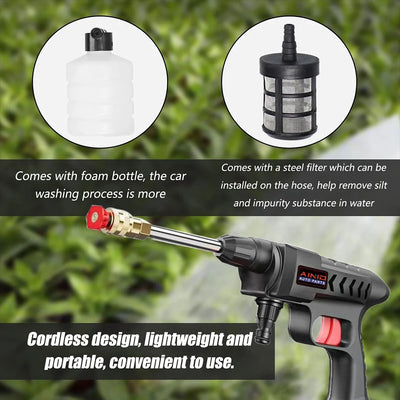 60BAR Wireless High Pressure Car Wash Water Gun Car Washer Self Priming Sustain 300W For Auto Home Garden Cleaning Car Washing