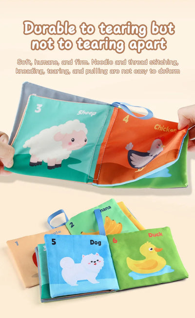 Soft Baby Books toys Montessori 3D Touch Feel High Contrast Cloth Book Sensory Early Learning games for kids Educational toys