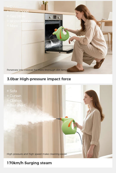 Pressurized Handheld Steam Cleaner for Home - Portable Multi-purpose High Pressure Deep Multi-surface Cleaning Steamer Machine