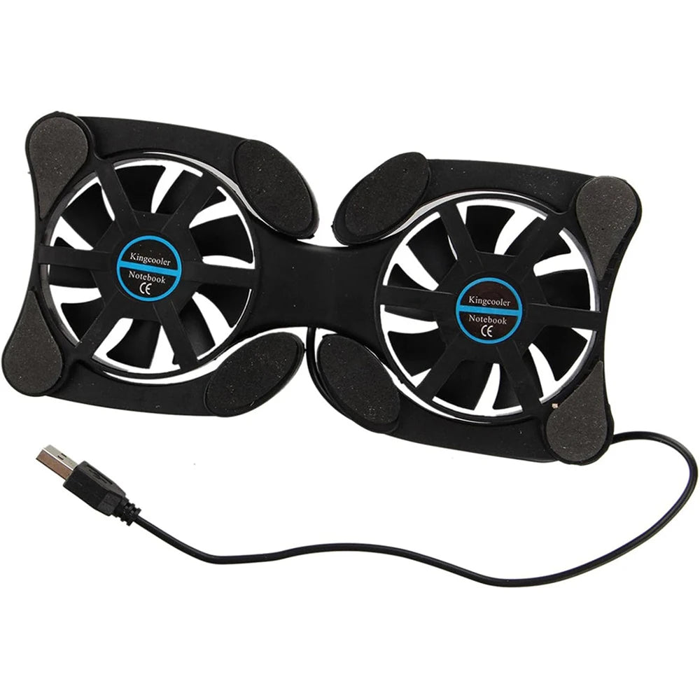 Foldable Cooling Pad Laptop Cooler with Double Fans Laptop Stand USB Powered for 7-15 inch Notebook PC LCD Display Cooler Holder