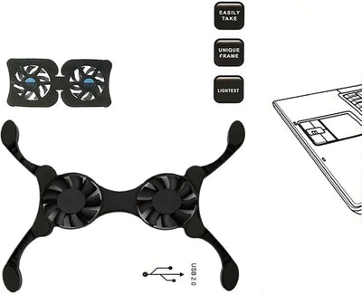 Cooler Stand Laptop Cooler Low Noise Cooling Portable Ultra Slim Gaming Laptop Cooling Pad Prevent Overheatin for 13inch Laptop