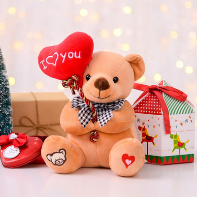 for Mom Plush Teddy Bear Holding Balloon Heart I Love You Lover'S Gifts Brown 7"