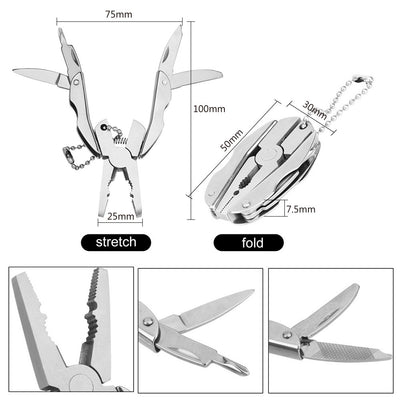 Mini Multi Tool Multitool Pliers Knife Screwdriver Keychain Outdoor Portable Hand Tool